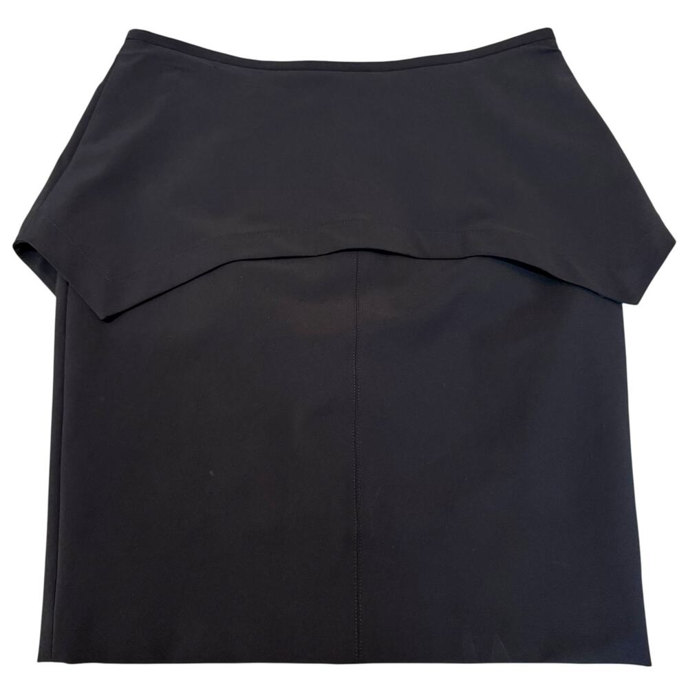 Yigal Azrouel New York Skirt Nylon Wool Blend Sculptural Overskirt Black Size 10